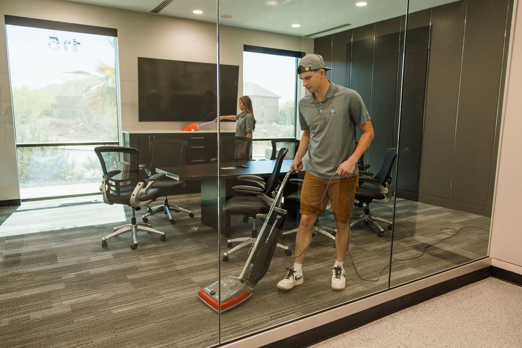 Cleaning an office space