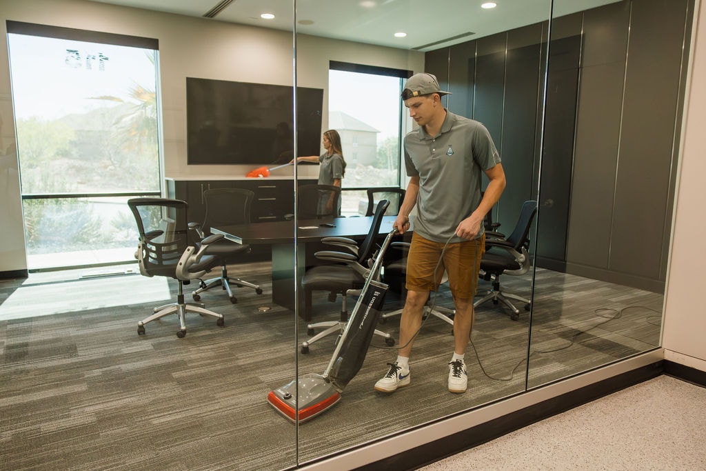 Cleaning an office space